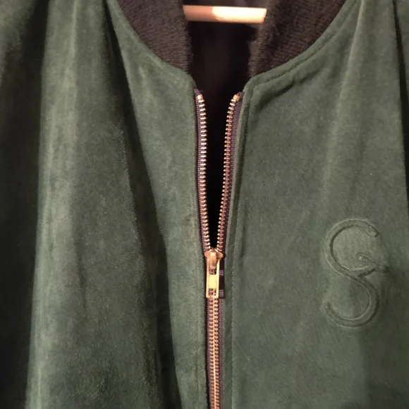 Vintage George Strait 80's Country Suede Leather Letterman Bomber Jacket Unisex - Picture 6 of 16